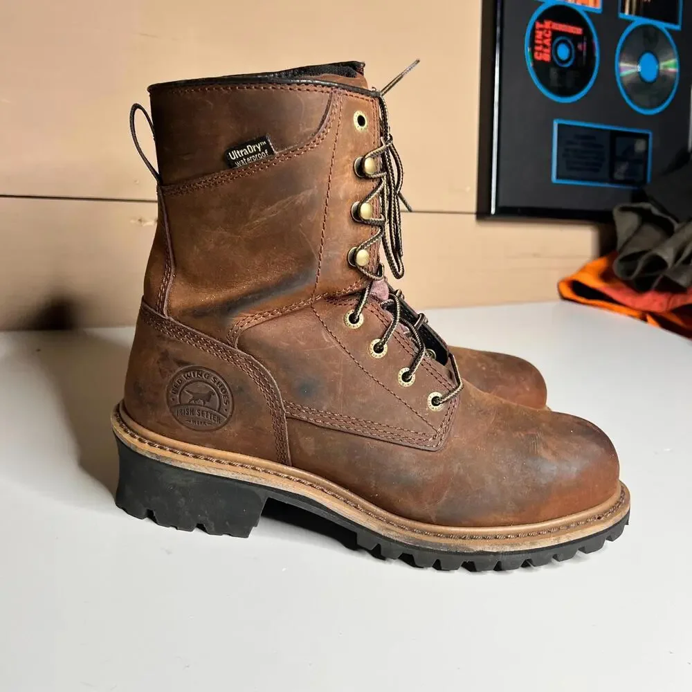 Irish Sette Waterproof & Insulated Leather‎ Safety Toe Boot Mens Size 9